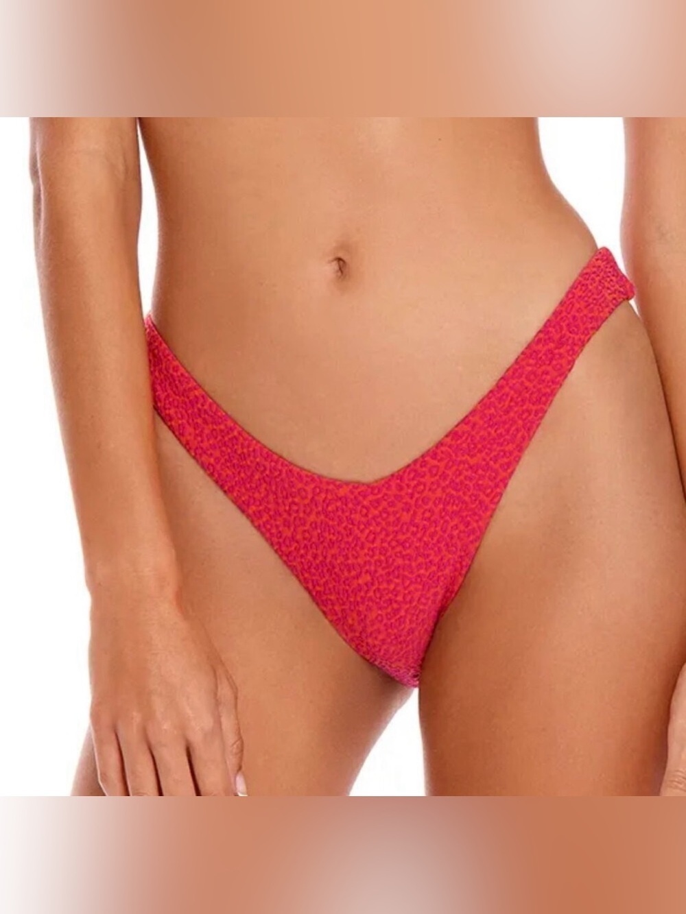 Agua Bendita Avy Lula swim bikini bottom pink high cut low rise new XL X-Large